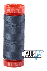Aurifil Mako 50wt Cotton 200 m 220 yd. spool - 1158 Medium Grey